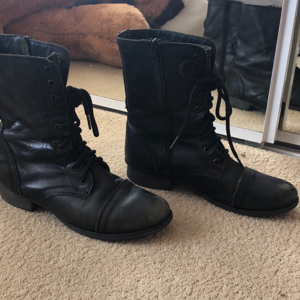 Steve Madden “Troopa” Black Combat Boots